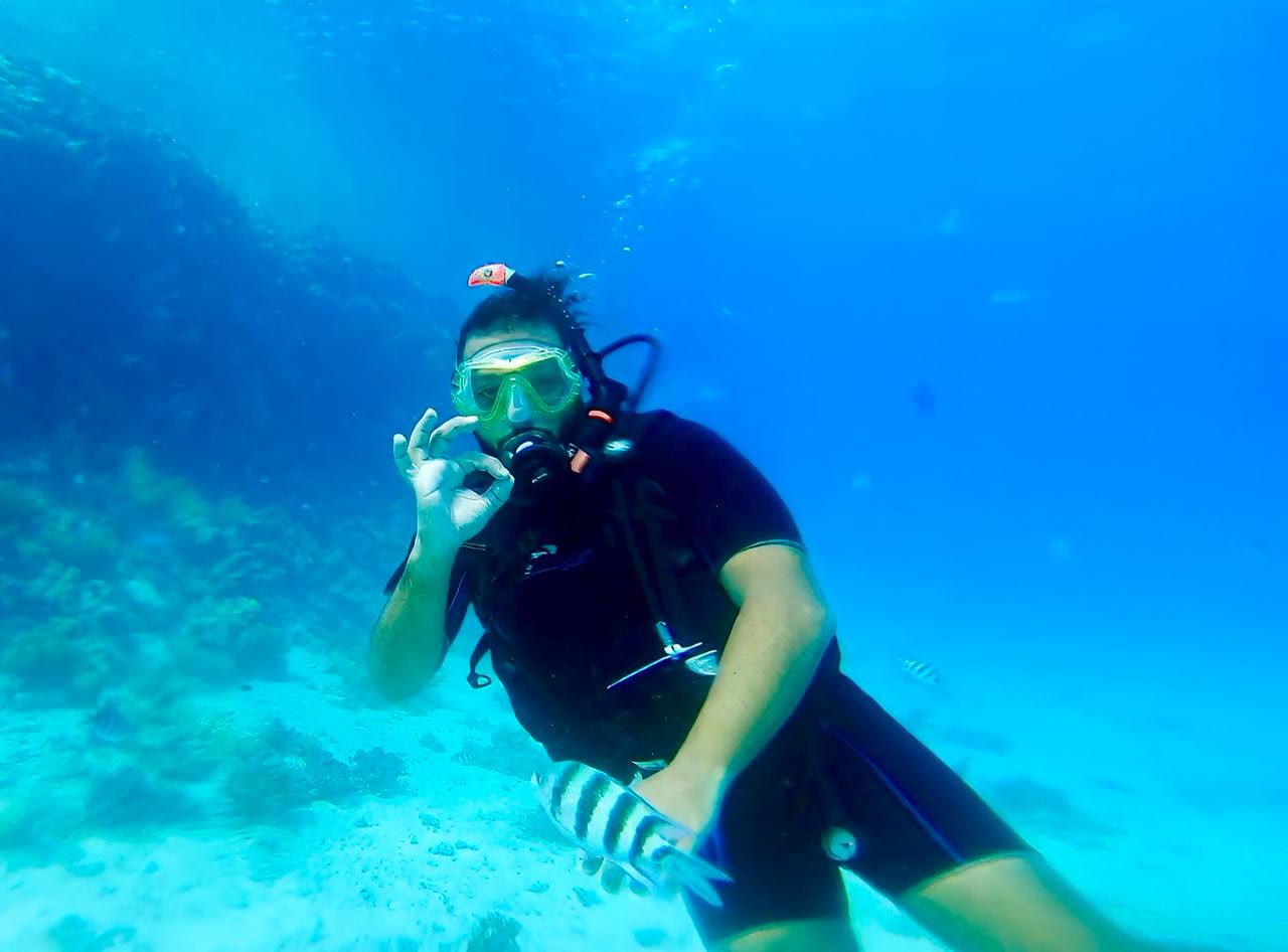 Reda underwater, OK signal